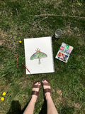 Luna Moth Watercolor Art Print