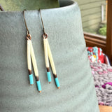 Porcupine Quill + Turquoise Earrings