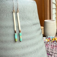 Porcupine Quill + Turquoise Earrings