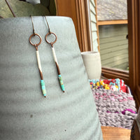 Porcupine Quill + Turquoise Earrings