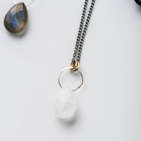 Moonstone Gemstone Drop Necklace