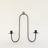 Twin Iron Sconce - Double Taper Candle Holder