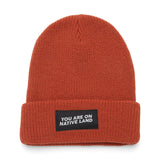 'You Are On Native Land' Ribbed Beanie
