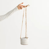 Carved Stoneware Hanging Planter