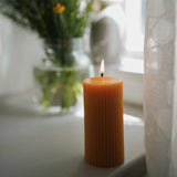 Ribbed Beeswax Pillar