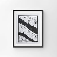 Lutsen Mountains Block Print
