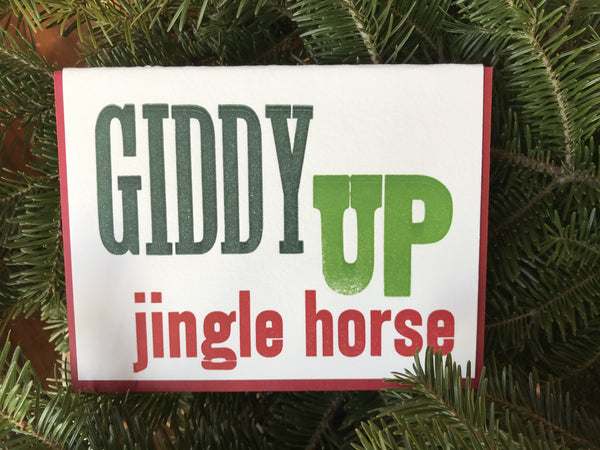 Giddy Up Jingle Horse Card