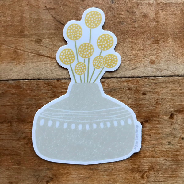 Craspedia Flower Vase Sticker