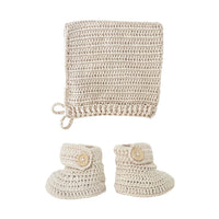 Crocheted Bonnet & Bootie Set