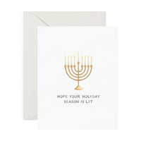 Lit Hanukkah Card