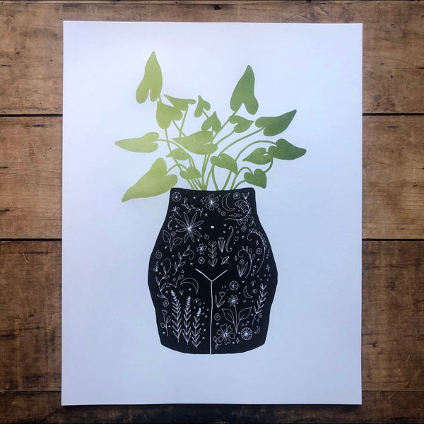 Women's Waist With Plants Print