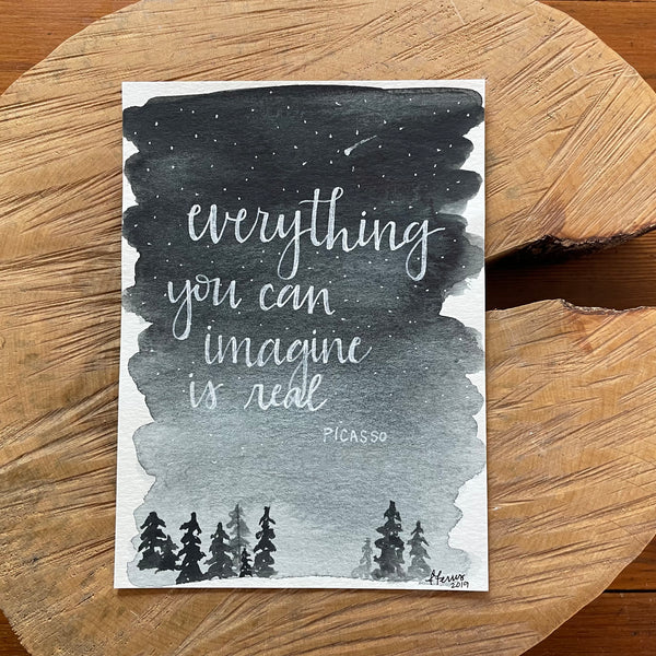 Watercolor Quote-Picasso
