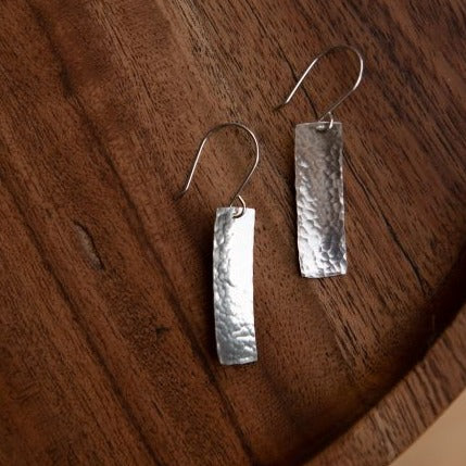 Silver Rectangle Earrings